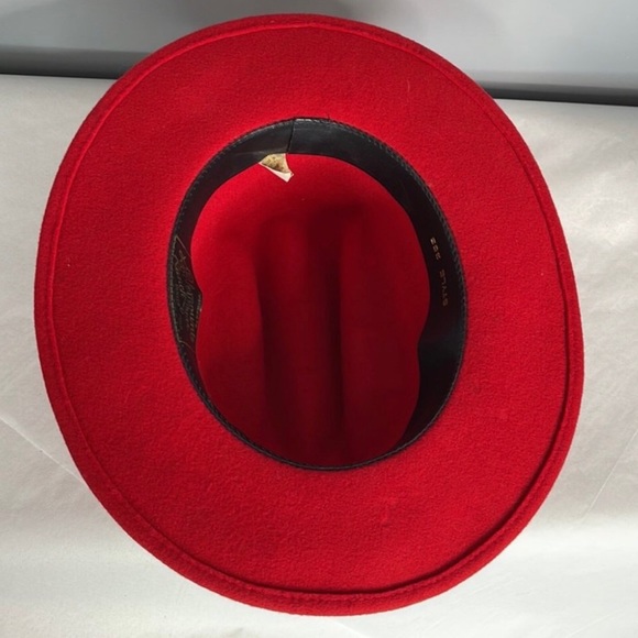 Tru-West Rockmount Ranch Wear Western Cowboy Cowgirl Hat Red Wool USA Size L - Picture 5 of 9